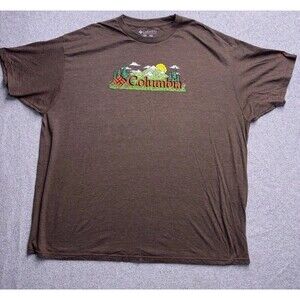 Columbia Sportswear Men's XL Brown Heather Mountain Sun Graphic T-Shirt
